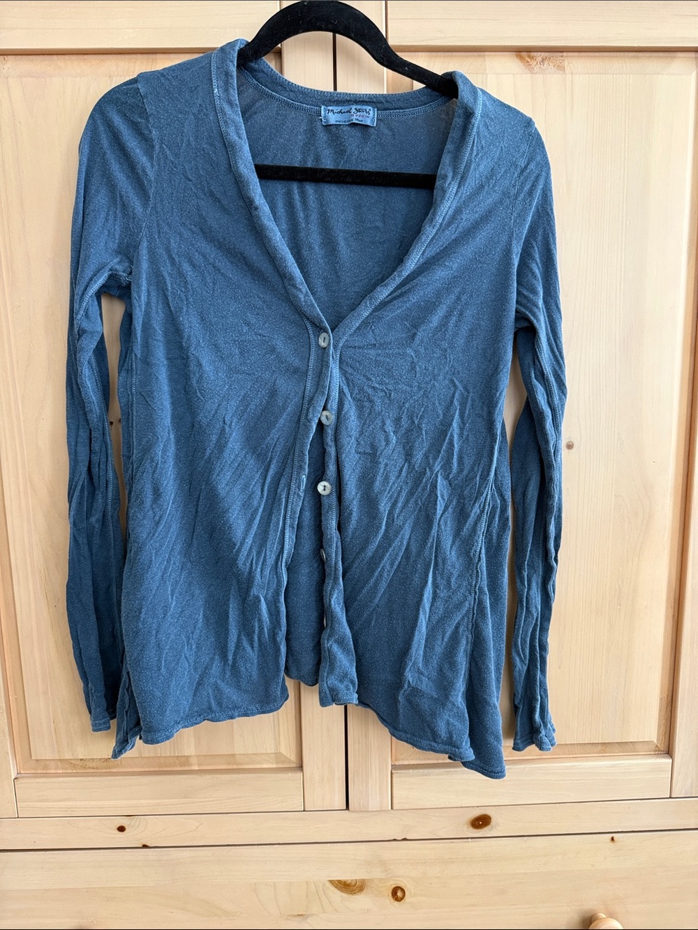 Michael Stars Blue Button-Front Lightweight Cardigan